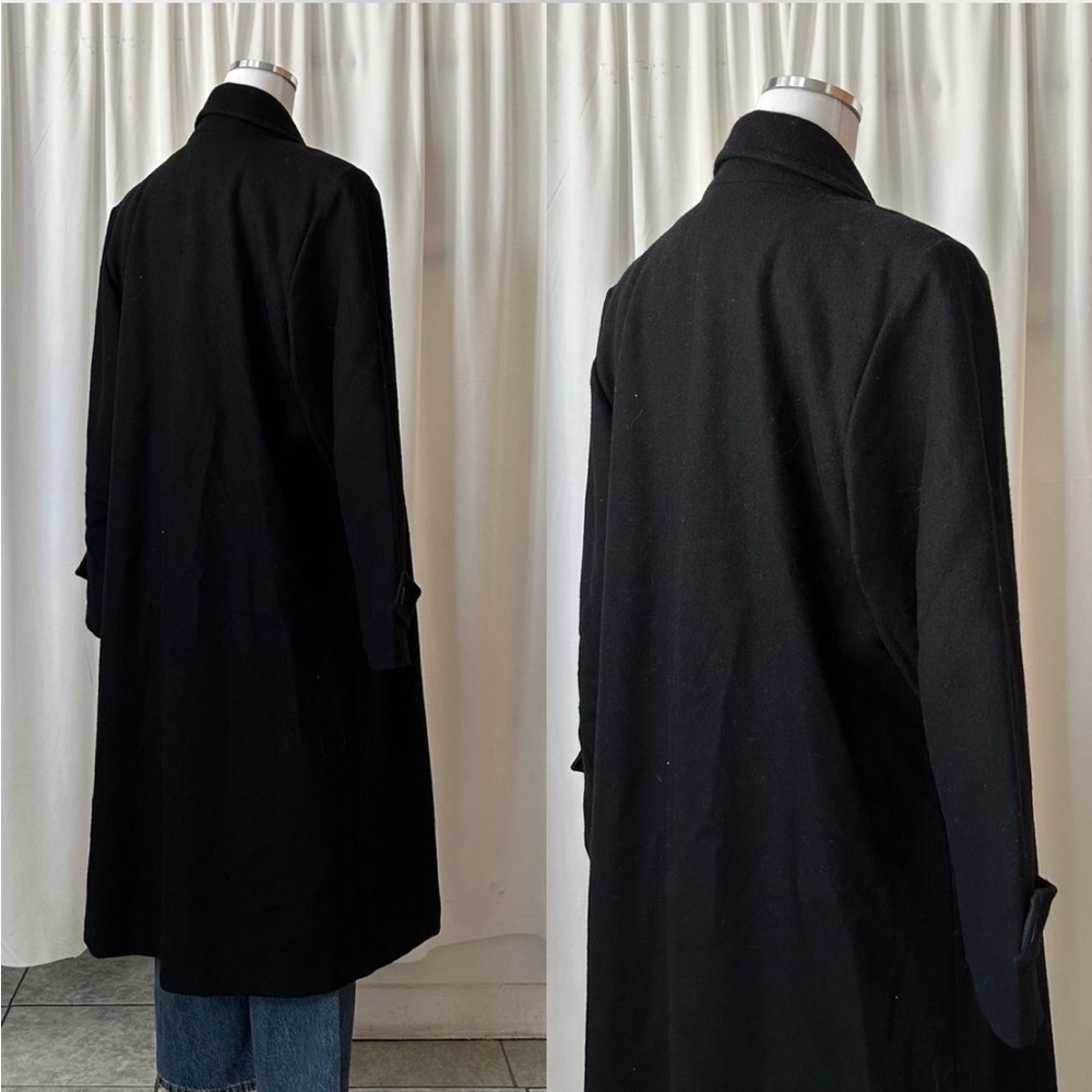 Vintage Stephanie Mathews black wool overcoat size 10 Petite. - Picture 6 of 8
